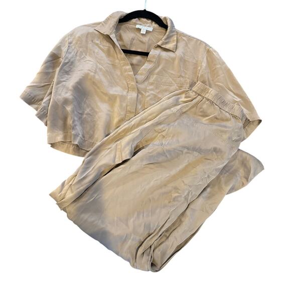 Lunya Washable Silk Pajama Set Beige Women’s Size XS - Picture 1 of 4